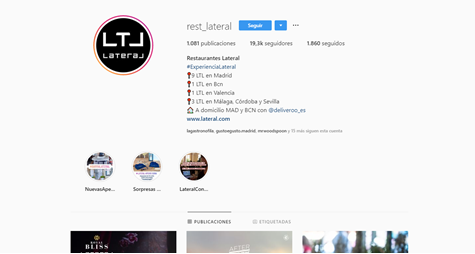 Cuenta de instagram restauración. Ejemplo de RRSS de un restaurante de éxito.
