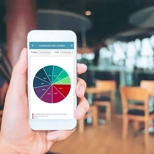 gestiona todas tus métricas del software tpv restaurante desde el móvil y en cualquier lugar desde la app decisions