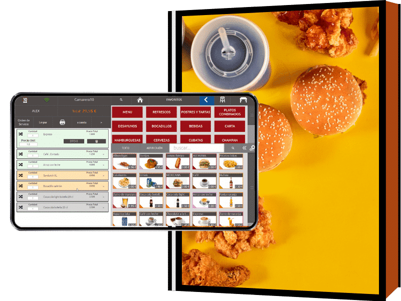 software tpv en fast food movil Imagen de menú fast food