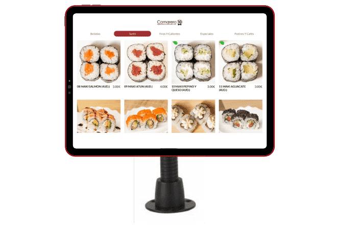 imagen app pedido en mesa Software TPV Camarero10 en multidispositivo