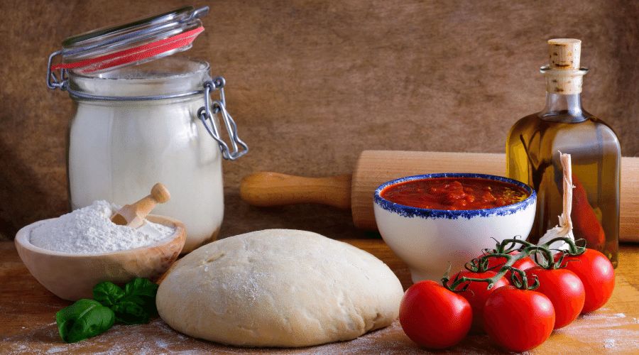 Ingredientes para cocinar una pizza