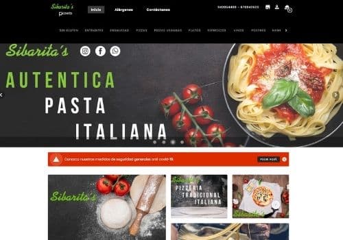 pagina de pedidos online de pizza sibaritas para restaurantes cliente de camarero10 tpv