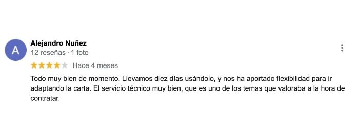opinion cliente alejandro opinión de Alejandro sobre Camarero10 en Google